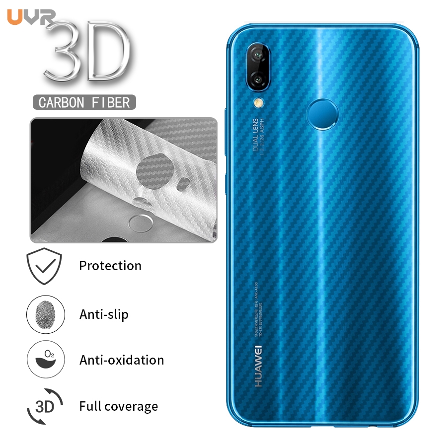 Miếng dán bảo vệ mặt sau bằng sợi Carbon cho Huawei Honor Play 8X Max Nova 3i Y9 2019
