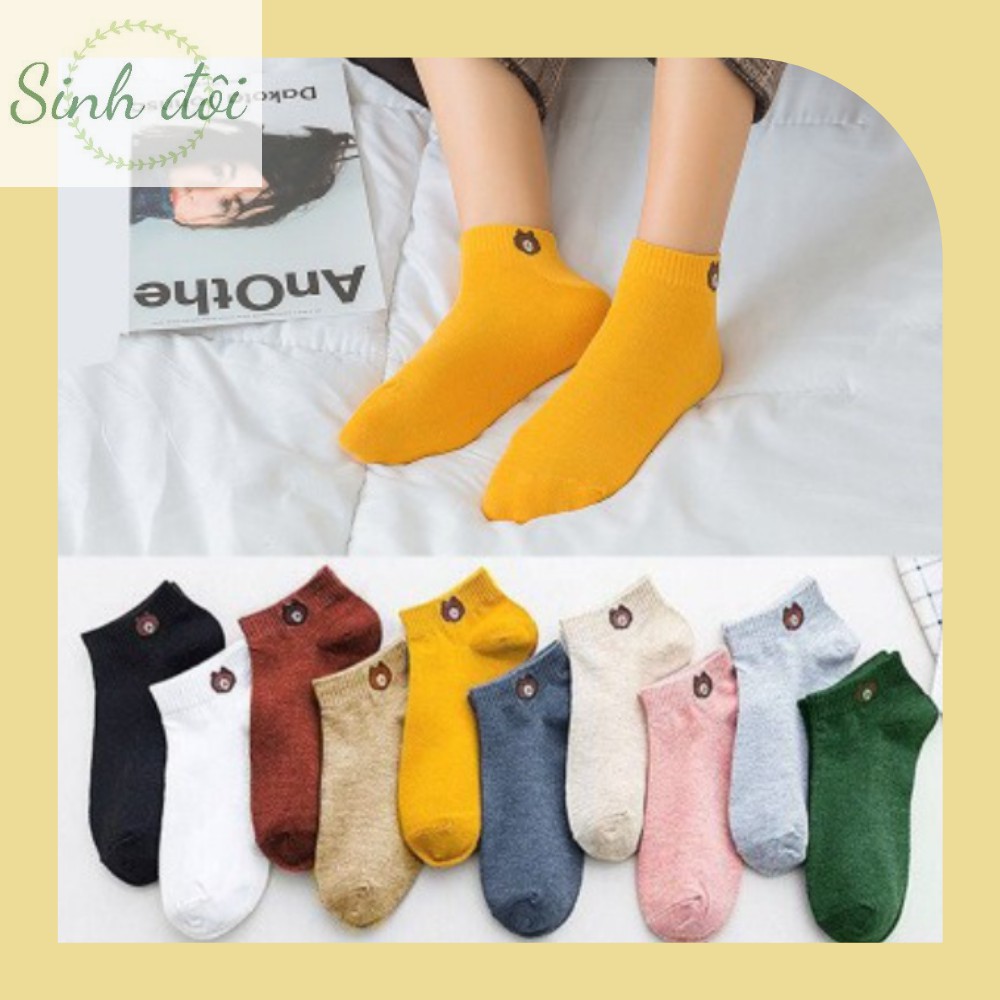 Set 10 Đôi Tất Vớ Hình Gấu xinh Xắn - set 10 đôi tất vớ gấu nhiều màu cực hot