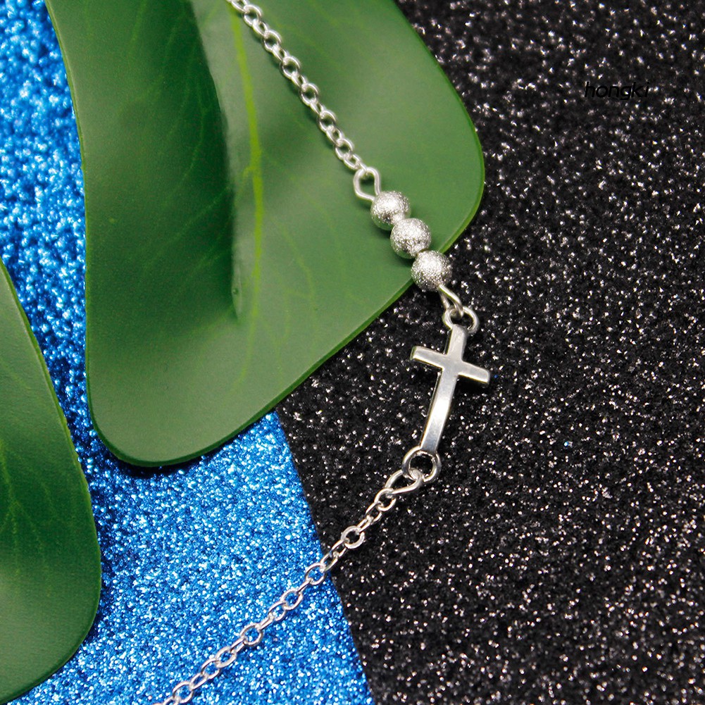 Vòng Tay Chuỗi Hạt Mặt Thánh Giá Thời Trang Dành Cho Nữ