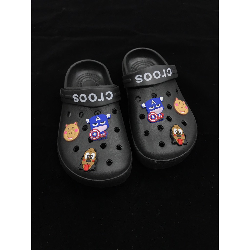 DÉP SỤC NỮ ĐEN KÈM 6 STICKER DÁN ( SIZE TỪ 36-40)