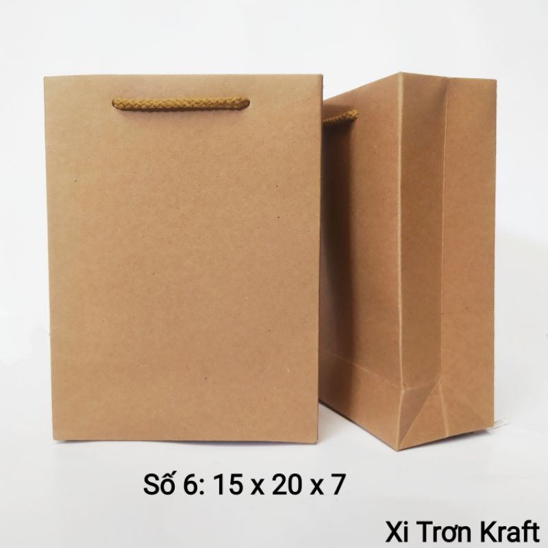 {Giá sỉ}Túi giấy đựng quà [ FREESHIP ] túi giấy kraft số 6 Túi giấy đẹp kt; 15 x 20 x 7cm  KT ngang + đứng