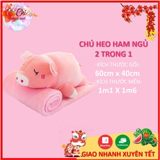 Chăn Gối Văn Phòng 3 Trong 1 Chú Heo Lười Biếng  Đáng Yêu GM027 Chichi,Gấu Ngủ Kèm Mền siêu cute phù hợp mọi lứa tuổi.
