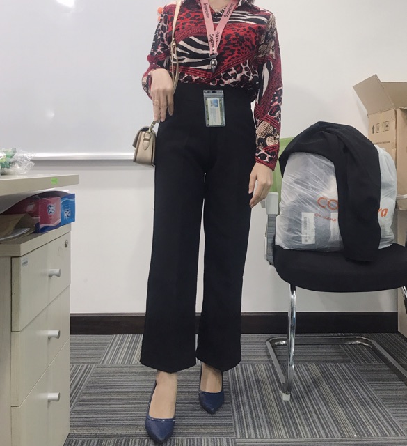 Quần ống rộng khoá sườn dáng dài mặc cực kì sang chảnh, quần culottes | BigBuy360 - bigbuy360.vn