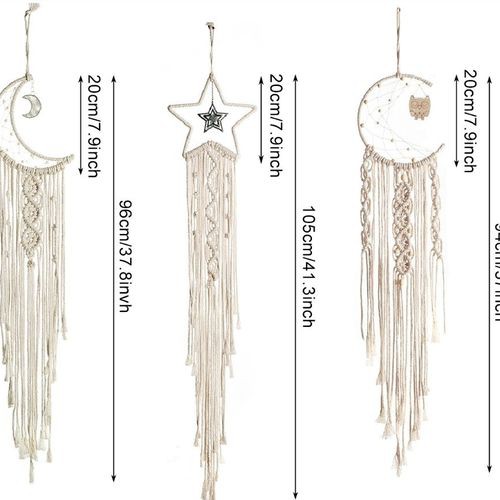 Macrame Dreamcatcher trang trí - Tặng kèm đèn Fairy 3m