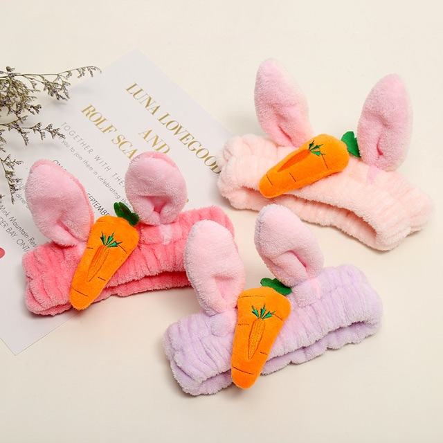 N3 Băng đô tai thỏ  + cà rốt 🥕 3D vải bông nhung xù