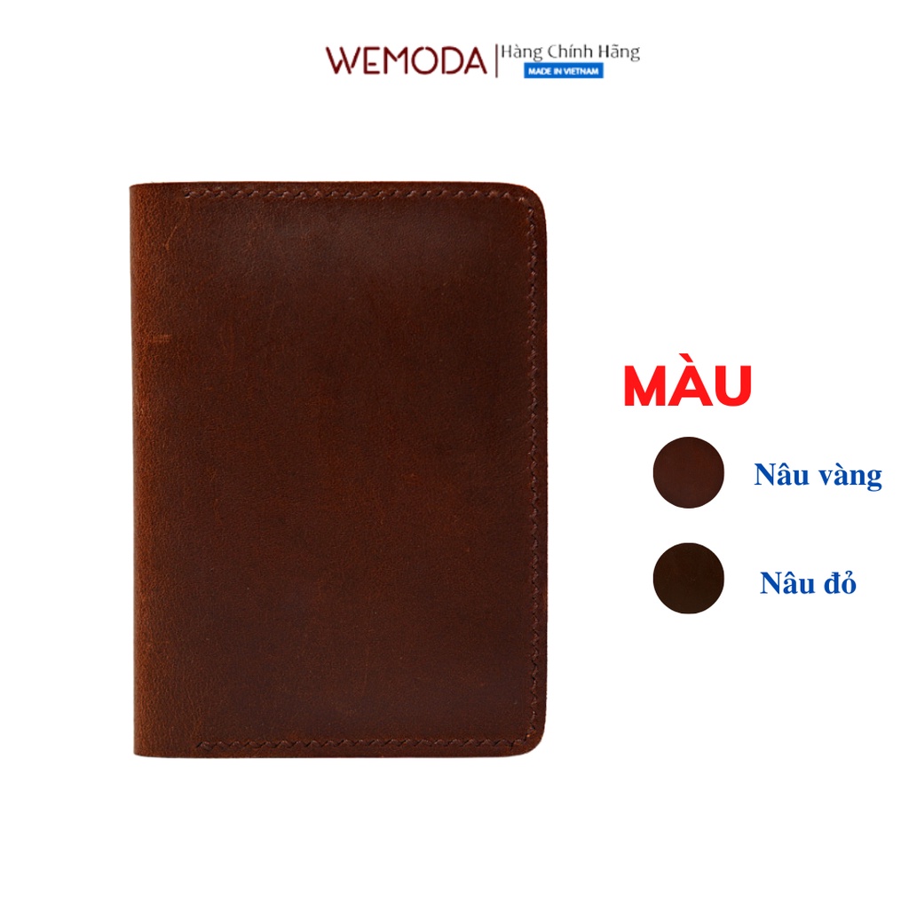 Ví Nam Nữ Mini WEMODA đựng card da Sáp chế tác thủ công bảo hành 24 tháng