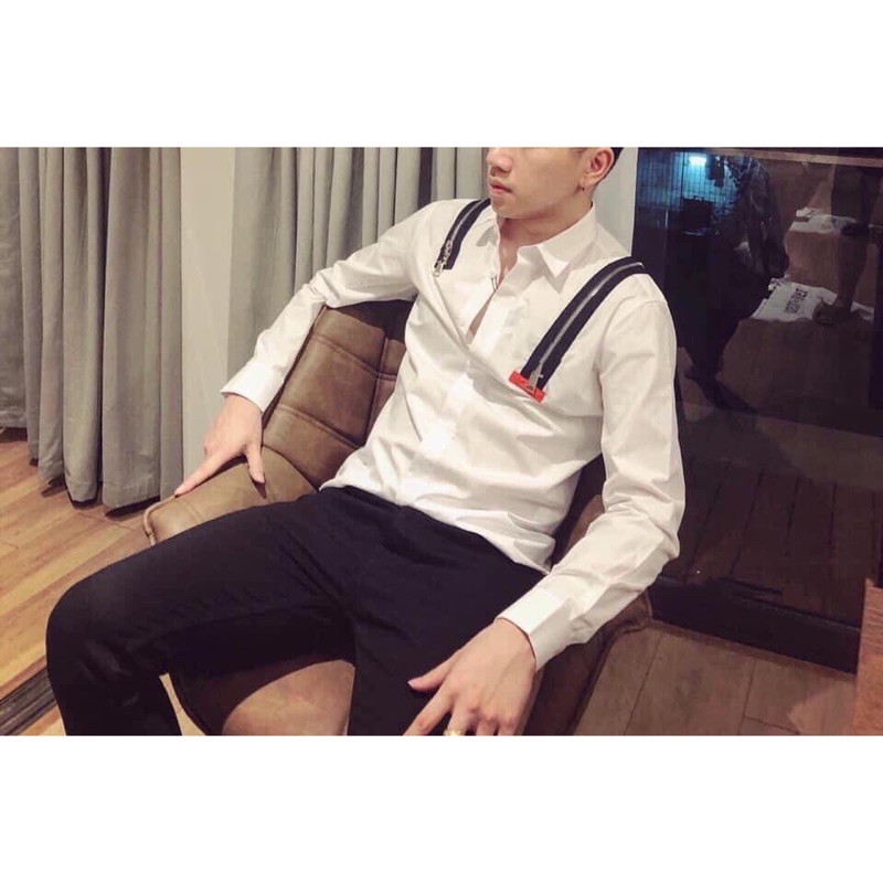 Áo sơ mi dài tay nam,Áo sơ mi trắng khoá zip nổi bật,phong cách full sz M L Xl | BigBuy360 - bigbuy360.vn