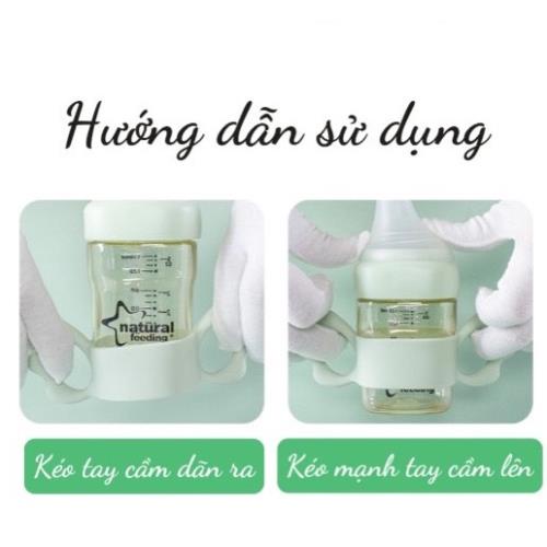 Tay cầm cánh tiên silicon cho bình Moyuum, Gross, Lansinoh, Pigeon, Avent. Tay cầm bình sữa silicon cho bình cổ rộng