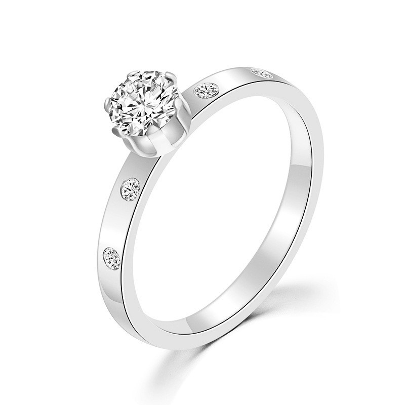 Nhẫn kim cương thép titan thời trang dành cho nữ