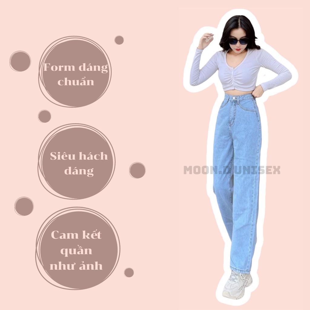 Quần Jeans Ống Rộng MOON.D JEANS Cam Kết Chuẩn Form Đẹp  Vải Không Đẹp Shop Hoàn Tiền 100% [Video + Ảnh Thật]