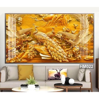 Tranh ĐÍNH ĐÁ PHA LÊ tráng gương cao cấp/Tranh chim công/tranh treo tường