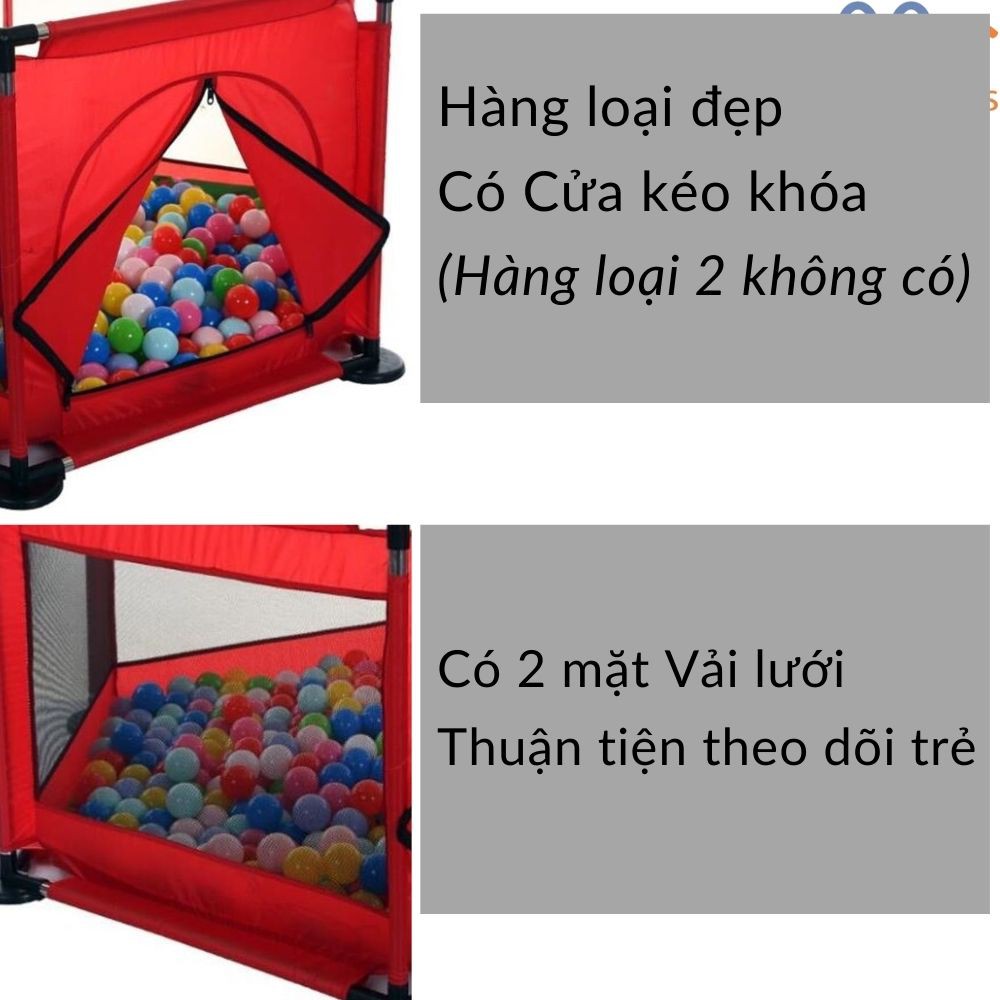 Cũi kiêm Nhà Quây bóng cho bé hàng đẹp có Cửa lưới Loại Vải + Khung lắp chắc chắn mã 50107 Kami