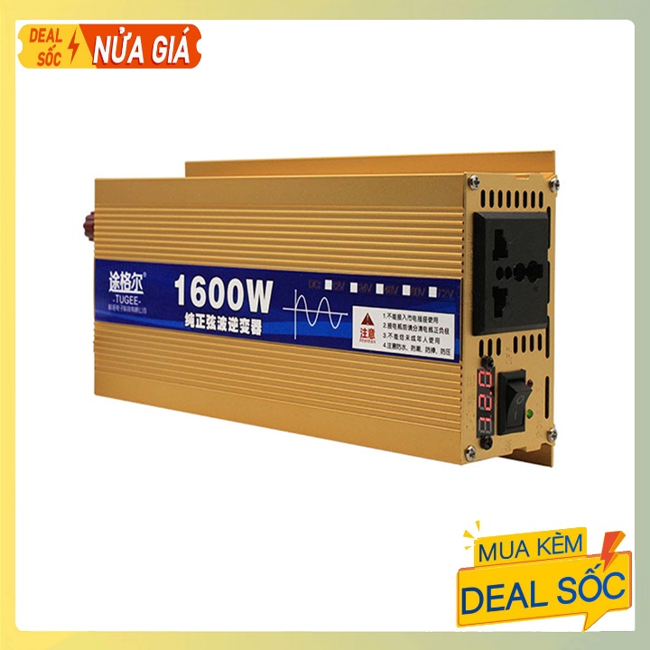 Kích điện sóng sin chuẩn 1600W Chạy quạt không kêu nguồn điện 12V