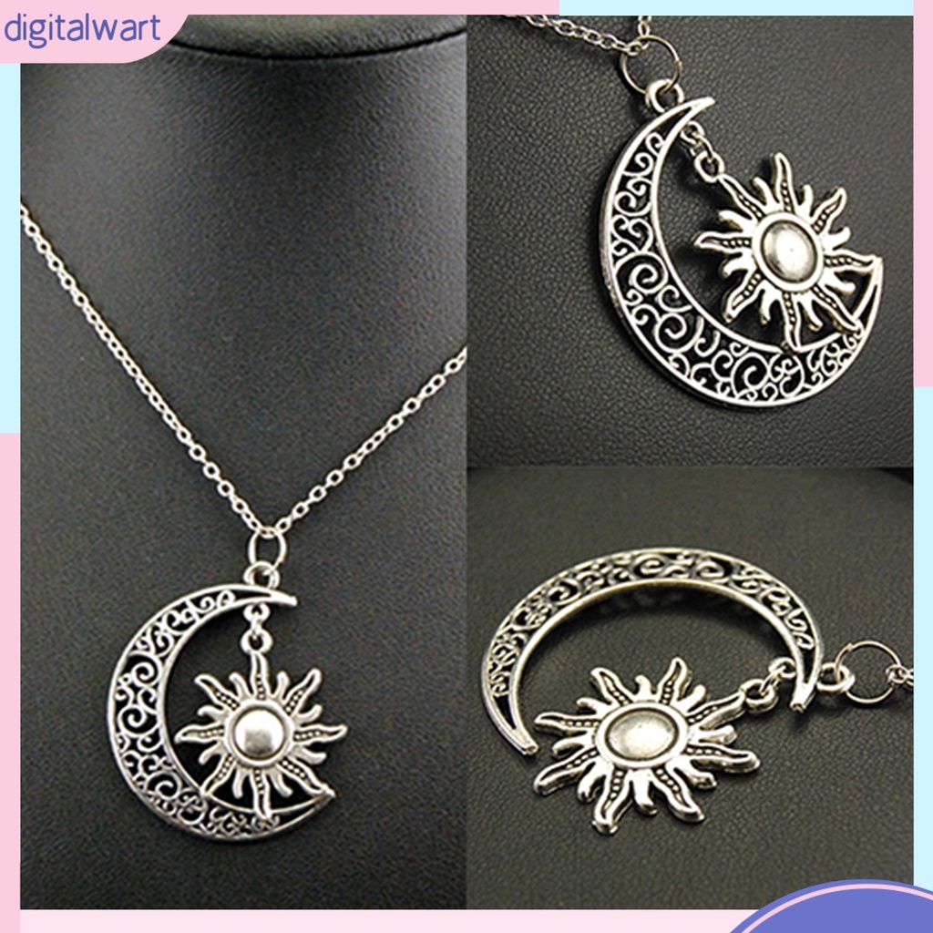 Dây chuyền mặt trăng và mặt trời phong cách cổ điển cá tính dành cho nữ