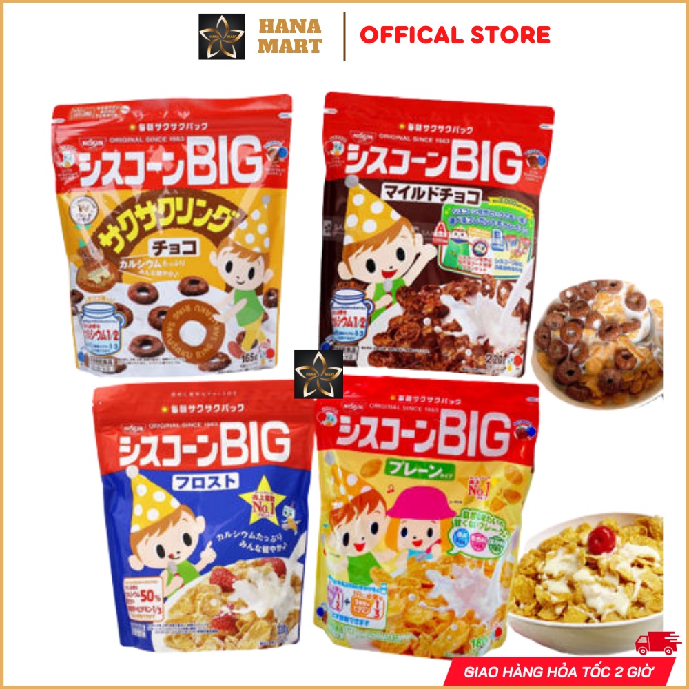 Ngũ cốc cho bé Nissin Big gói 150g, 180g, 200g cho bé ăn dặm nhiều vị nội địa Nhật Bản