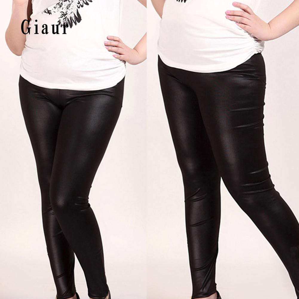 Quần legging giả da size lớn cho nữ
