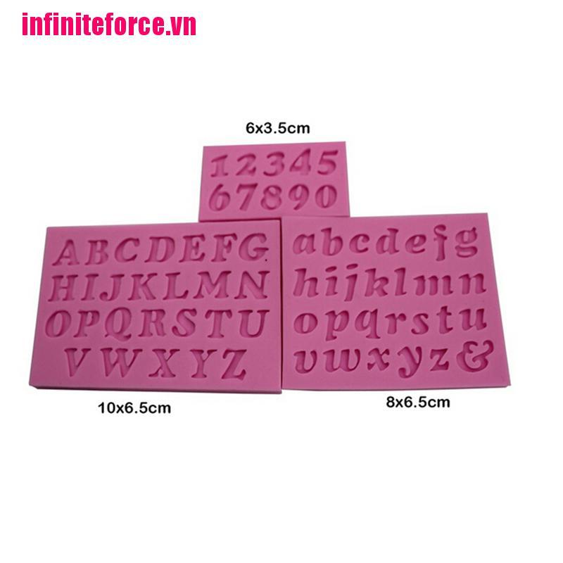 Bộ 3 Khuôn Silicone Làm Bánh Hình Chữ Cái Và Số