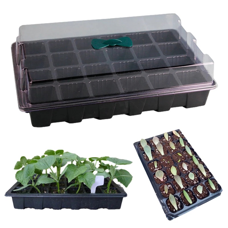 Hộp Nhựa Ươm Mầm Cây 24 Lỗ Thoáng Khí Có Công Tắc Điều Chỉnh Độ Ẩm