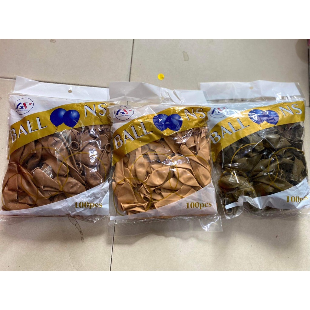 Set 10 bóng nâu tây Tùng Anh Decor mix màu da, nâu đậm, nâu cafe nhạt HN999