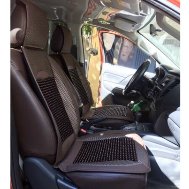 Lót ghế ô tô hạt gỗ cao cấp chống nóng massage lưng cao cấp