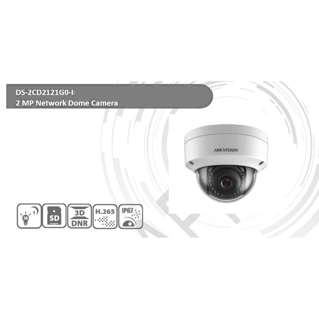 Camera IP Dome hồng ngoại 2.0 Megapixel HIKVISION DS-2CD2121G0-I