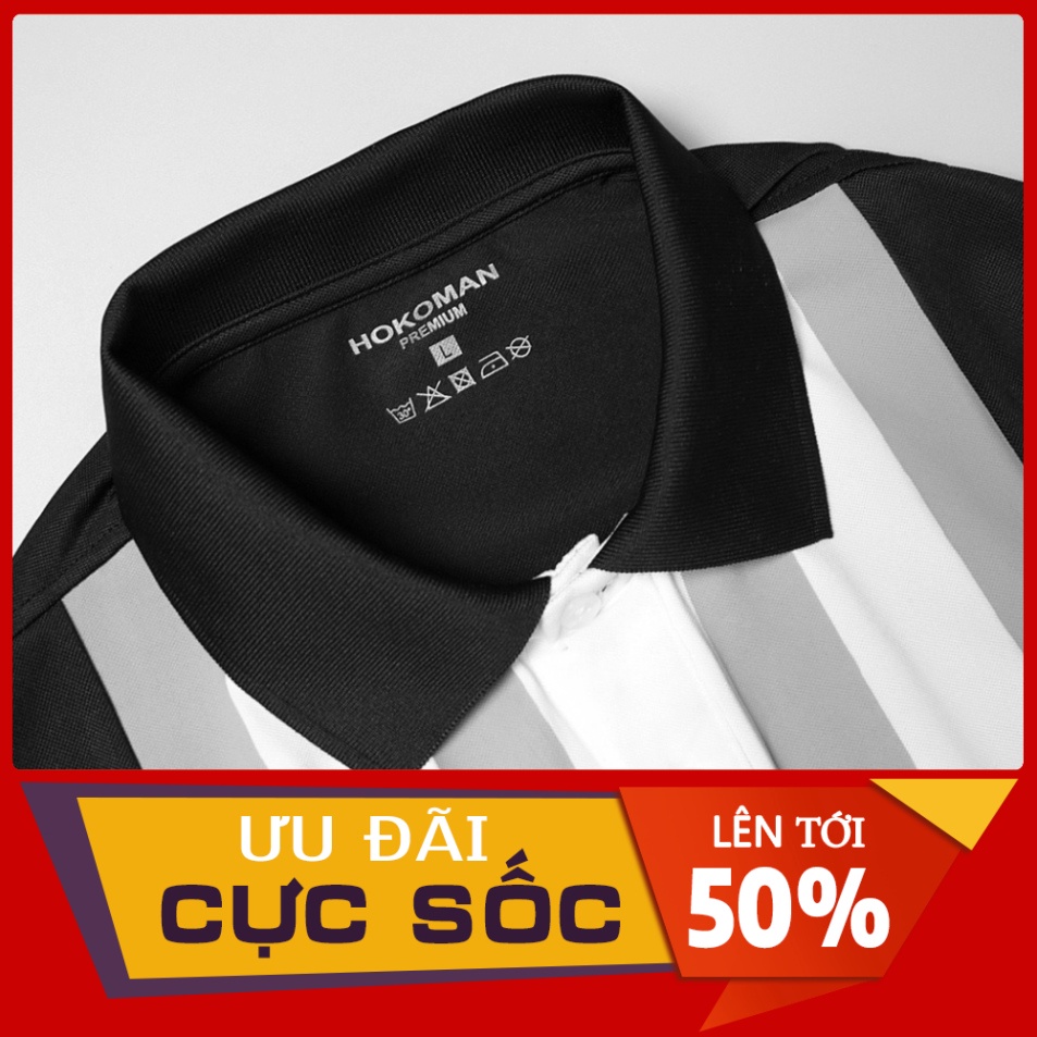 Áo thun polo nam, áo thun cá sấu phối sọc đứng thời trang nam - HK219