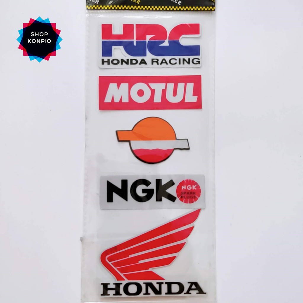 Bộ Tem Sticker Phản Quang Honda HRC Cao Cấp Dán Xe Máy, Ô Tô, Mũ Bảo Hiểm, Chống Thấm Nước, Chống Bay Màu