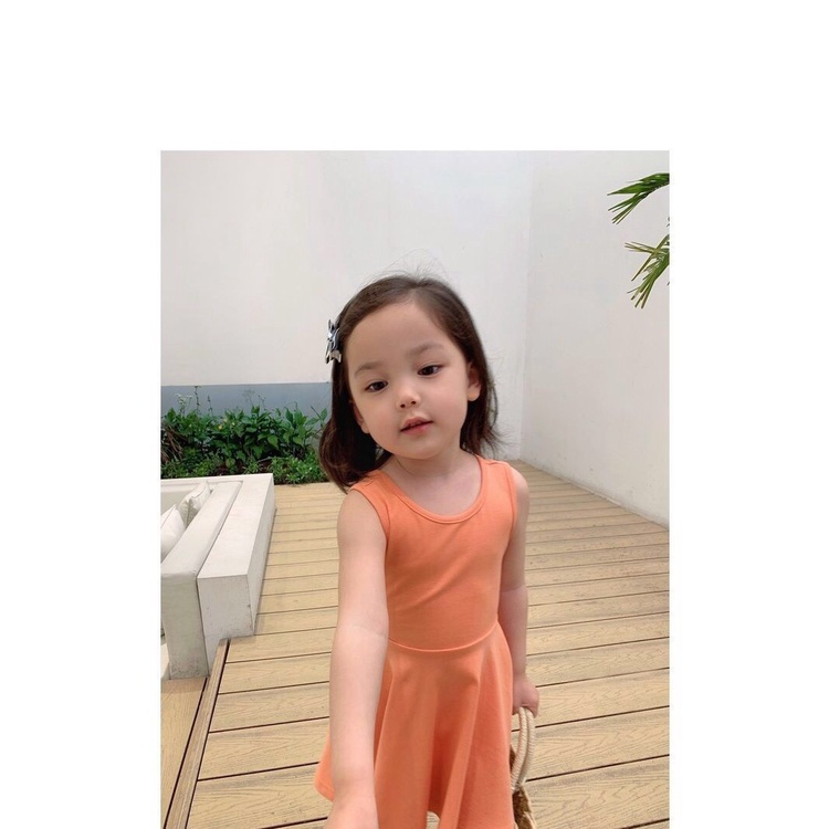 Váy Hở Lưng, Thun Cotton Siêu Dễ Thương Cho Bé Gái, Size 14-25Kg