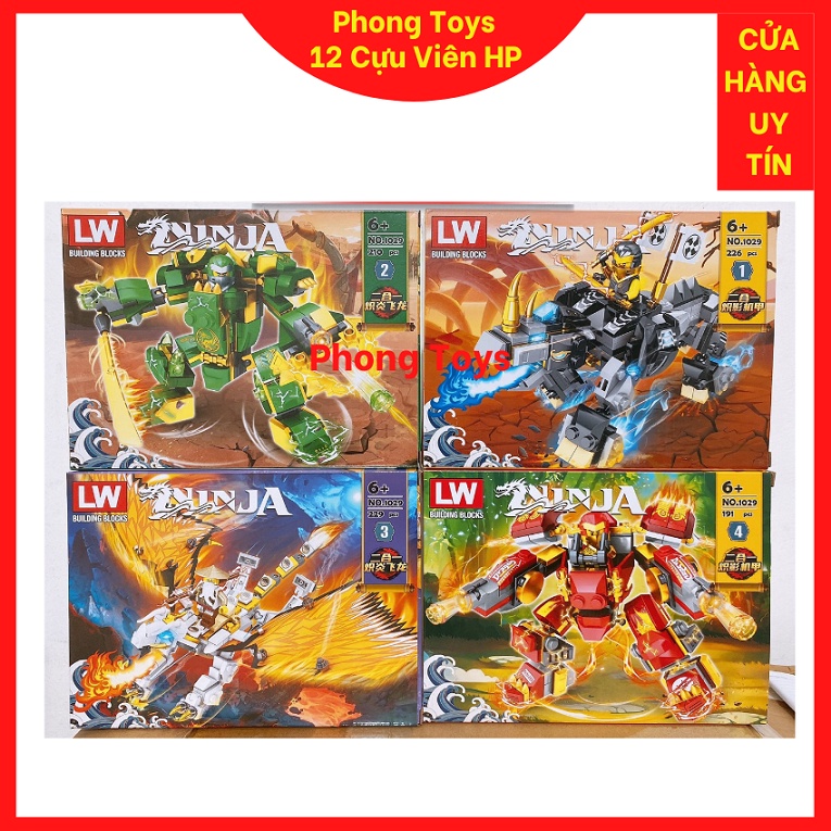 LẮP RÁP XẾP HÌNH NINJAGO 1029 : NGƯỜI MÁY ROBOT NINJA VÀ CÁC SIÊU THÚ
