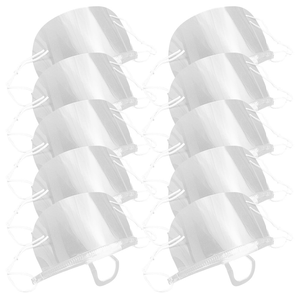Set 10 / 20 Mặt Nạ Nhựa Trong Suốt Chống Sương Mù Hình Mặt Cười