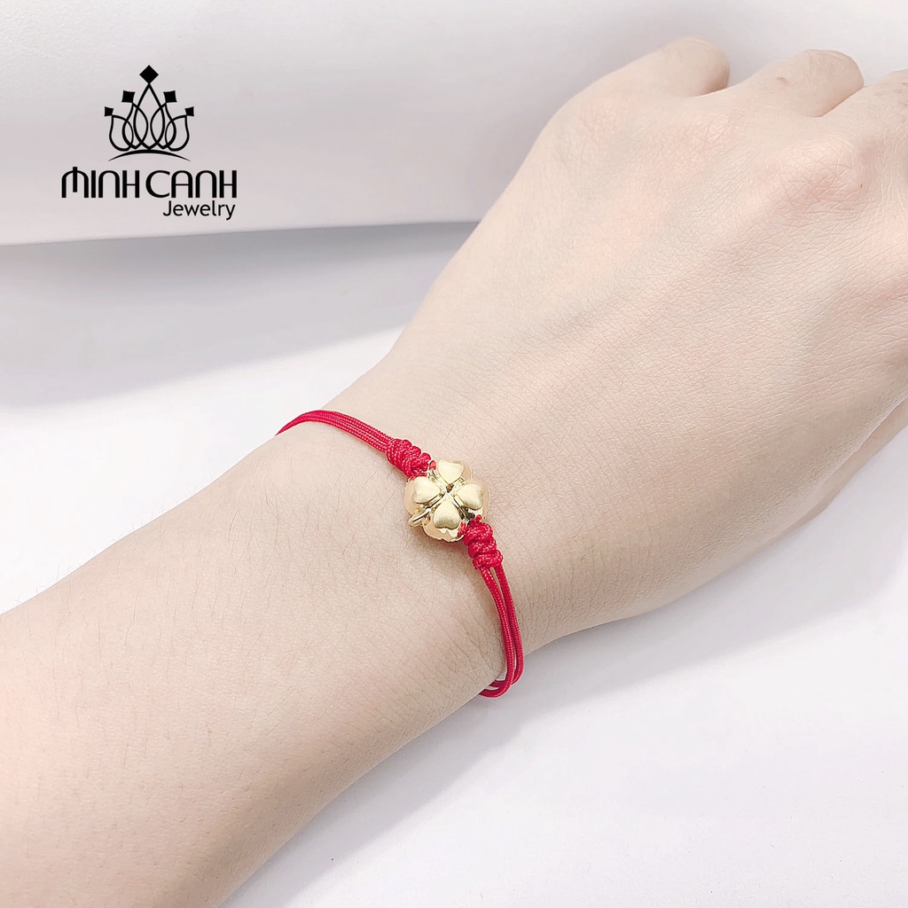 Vòng Tay Chỉ Đỏ Mix Cỏ 4 Lá Bạc Xi Vàng Minh Canh Jewelry