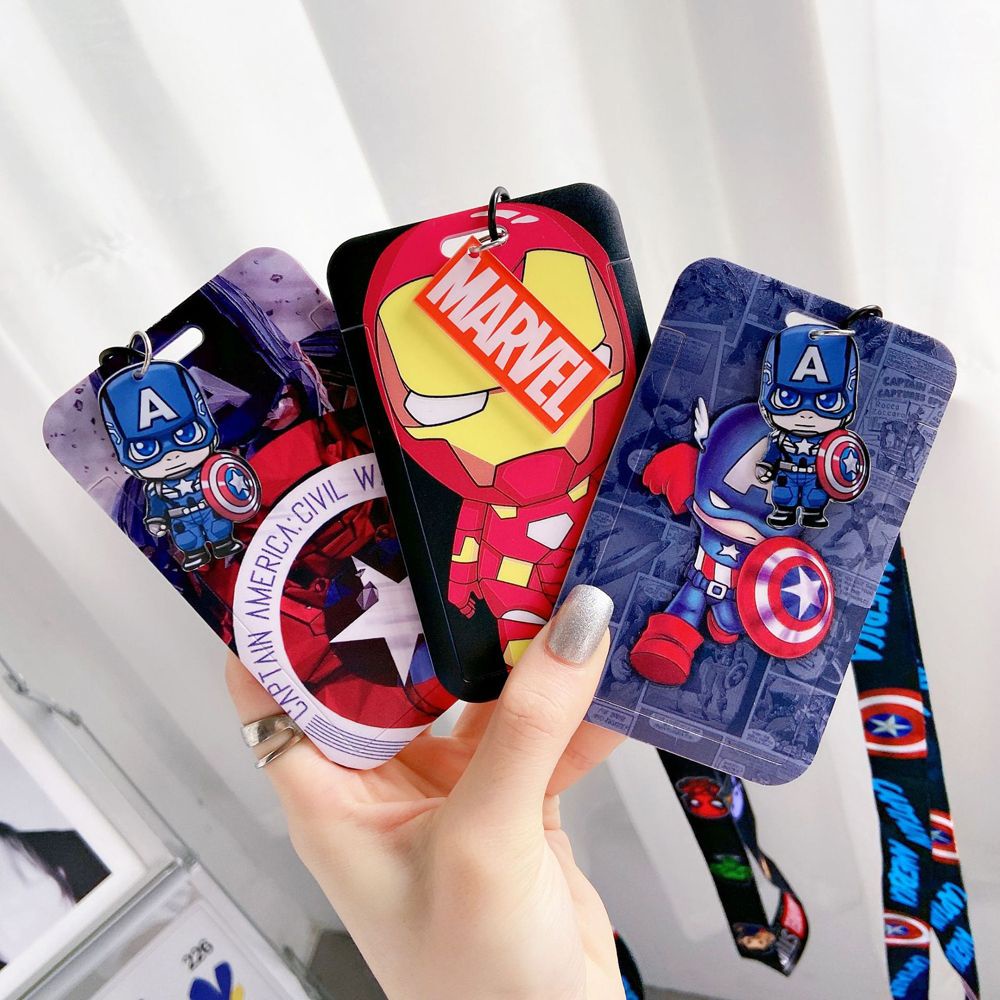 Vỏ đựng thẻ ID/thẻ xe buýt họa tiết hoạt hình Minnie Hero kèm dây đeo tiện dụng cho học sinh