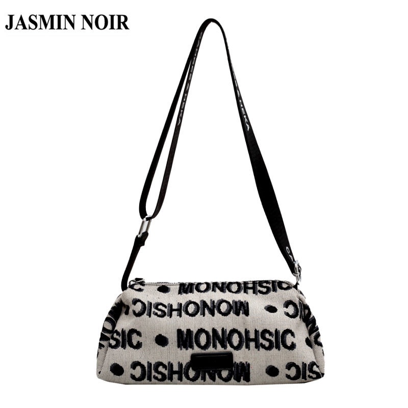 Túi Đeo JASMIN NOIR Chéo Vai Bằng Nylon Hình Gối Đơn Giản Dành Cho Nữ