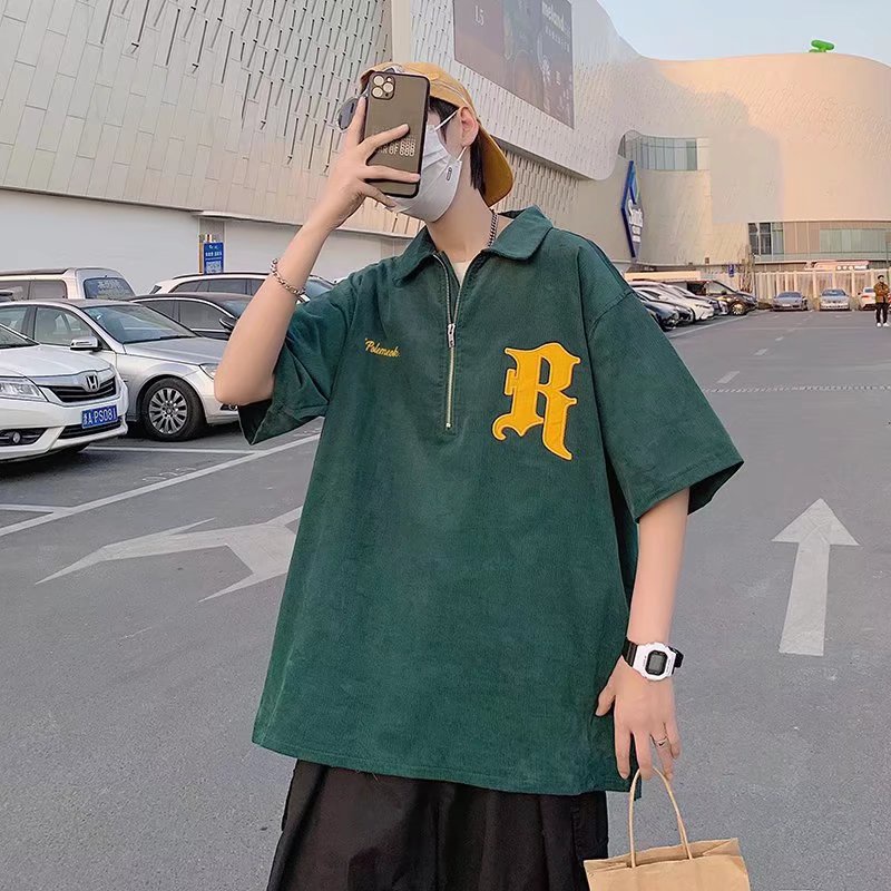 Áo Polo Nam Tay Ngắn Thời Trang Hàn Quốc Sành Điệu Cho Nữ Fashion Bigsize Simple áo Phông nam Dây Kéo áo thun Unisex From Rộng