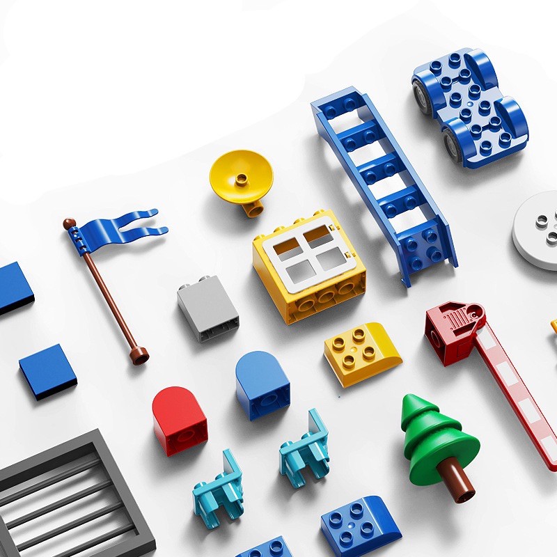 Sở Cảnh Sát - 167 chi tiết size Lego Duplo - Hãng FEELO- Đồ Chơi Xếp Hình Cho Bé
