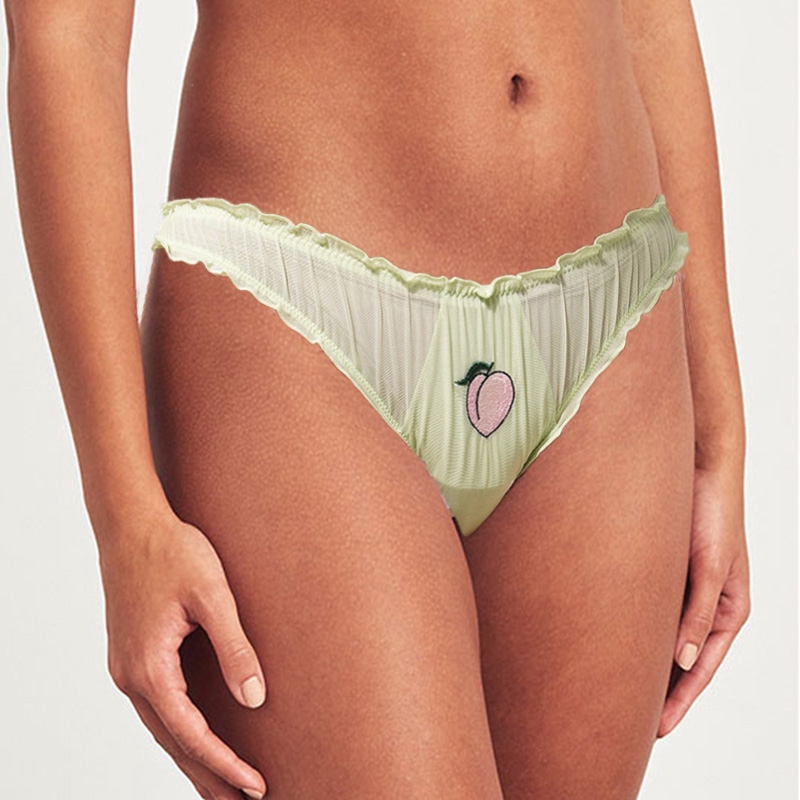 Quần lót TAKETALK phối ren lưng thấp thêu hình trái cây thời trang quyến rũ dành cho nữ
