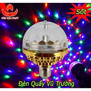 [Tặng kèm Chui Cắm] Bóng đèn led xoay 360 pha lê 7 màu vũ trường( loại tốt). Đèn LED chớp 7 màu chính hãng giá tốt.