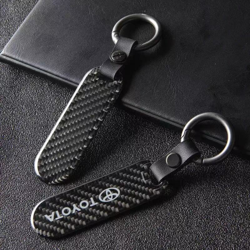 Móc chìa khóa bằng sợi carbon thiết kế đơn giản cho xe hơi BMW Benz Audi