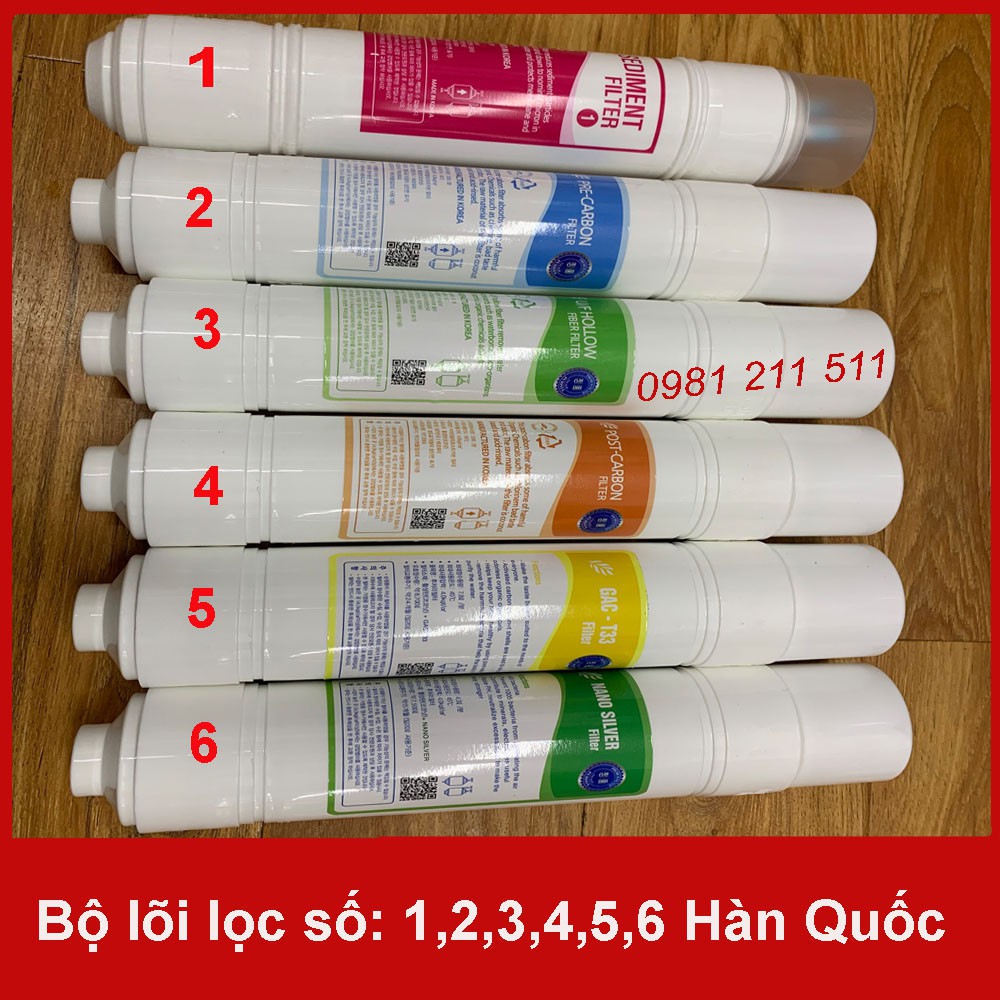 Combo lõi Hàn Quốc giá rẻ cho máy lọc nước nóng lạnh Hàn Quốc Coway,KoriHome,Kangaroo