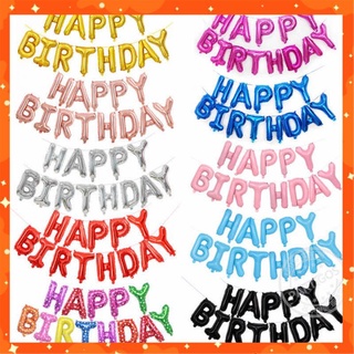 Bong bóng trang trí sinh nhật 13 chữ Happy Birthday tuỳ chọn