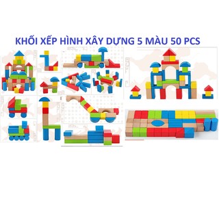Khối xếp hình xây dựng 5 màu 50 chi tiết 117 Vivitoys