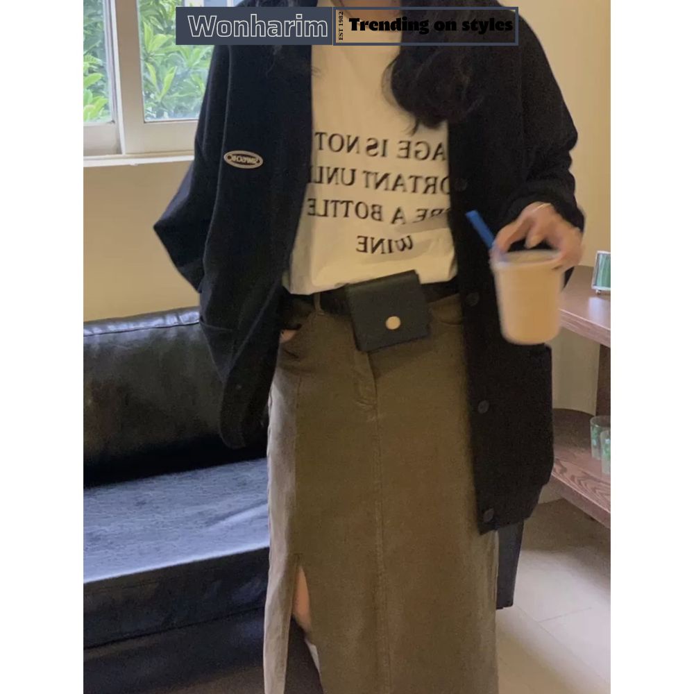 Áo khoác Simpis form rộng tay bồng nữ 🌸[wonharim]🌸Áo khoác Cadigan bánh bèo tiểu thư phong cách Hàn 