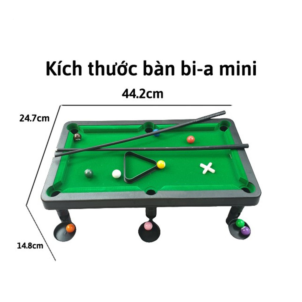 Bàn Bi a Mini , Bida Mini giá rẻ cho trẻ em và người lớn, 10 bi Đánh Số - Mặt bàn Nỉ không bong