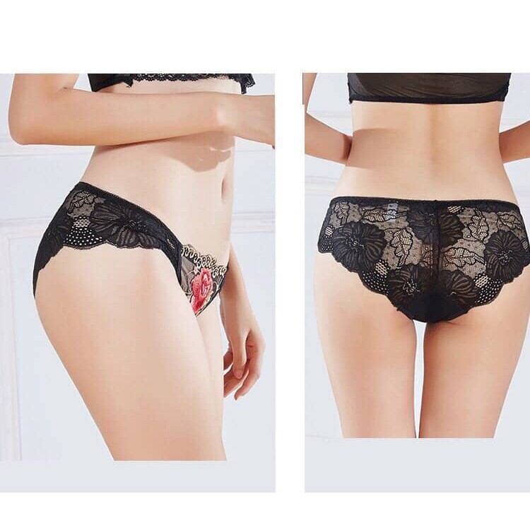 [Thanh Lý] 5 Quần Lót Ren Thêu Hoa Hồng