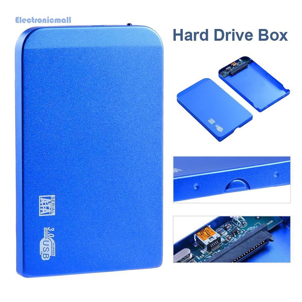 ElectronicMall01 3TB Ultra Thin 2.5in USB3.0 SATA SSD HDD Hard Drive Case Aluminum Enclosure Box