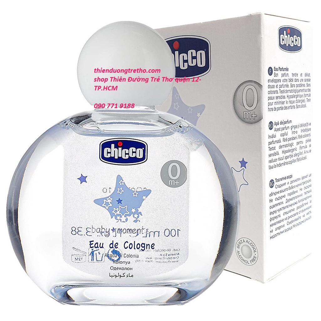 Nước Hoa Hương Tự Nhiên 0M+ Chicco 100ml Cho Bé Thơm Mát Cả Ngày