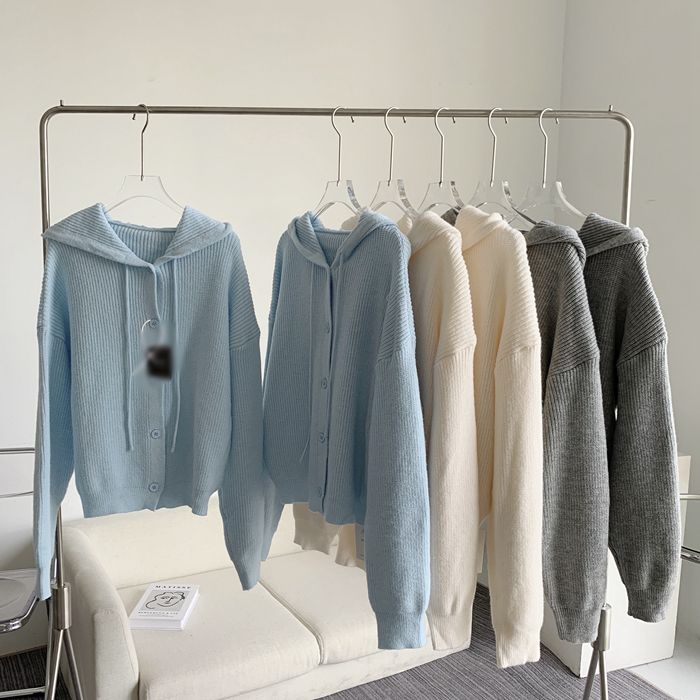 Áo Hoodie Croptop Dệt Kim Mềm Mại Cho Nữ