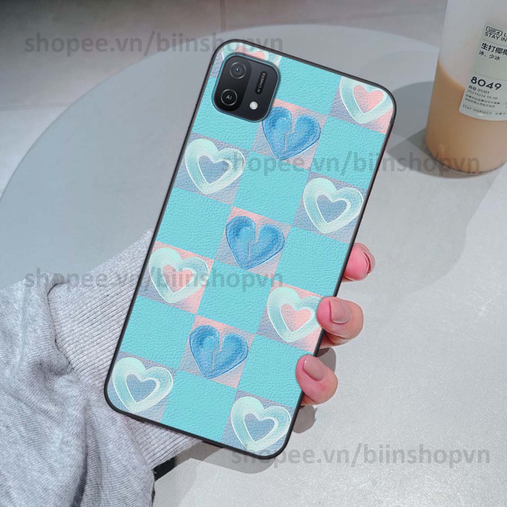 Ốp Oppo A16k caro trái tim nhiều màu sắc, đầy cá tính, khẳng định phong cách