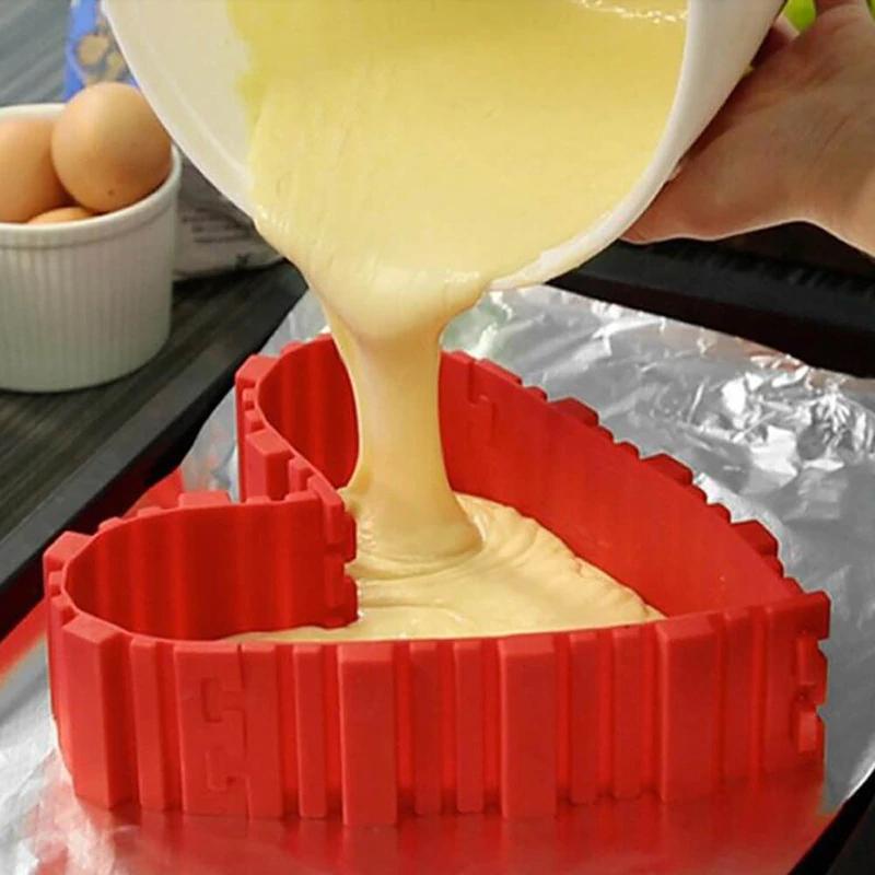 JOSMOMO 4 Cái / Bộ Khuôn làm bánh ma thuật Đa phong cách Tự làm Câu đố Silicone Khuôn bánh mì Bánh chảo Khuôn bánh silicone Công cụ làm bánh