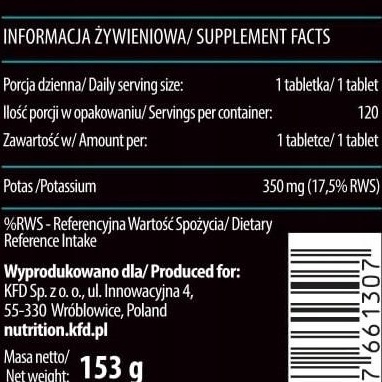 VIÊN UỐNG KFD POTASSIUM, VIÊN UỐNG BỔ SUNG KALI GIÚP HẠ HUYẾT ÁP, ĐIỀU HÒA TIM MẠCH, 120 VIÊN